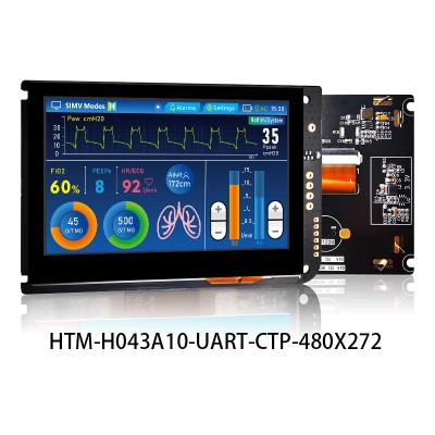 China 4.3 Inch UART Capacitive Touch Screen TFT LCD 480x272 Display With Lcd Controller Board for sale