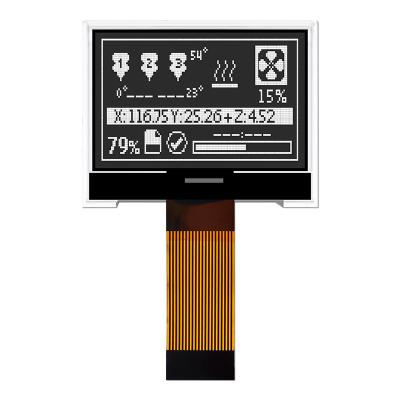 China 128x64 COG LCD Graphics Display Module Black And White Screen ST7567 WITH White Light for sale