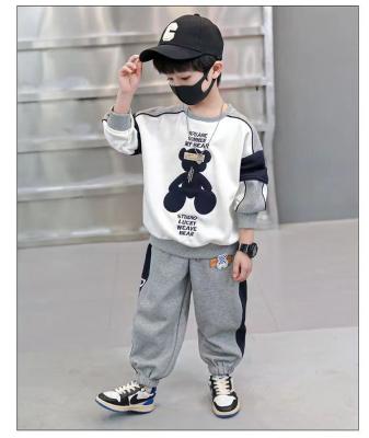China Mid Length Fashionable Pure Cotton Fabric Boys' Hatless Suit Kids Boys Clothes for sale