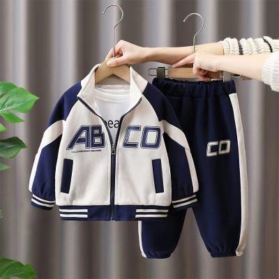 China 2pcs Set Primary Children'S Clothing Zip Up Hoodless Boys' Spring And Autumn Suit for sale