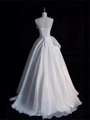China Customizable Romantic White Evening Dress For Wedding for sale