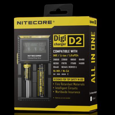 China Nitecore D2 LCD charger dual charger for IMR/Li-ion/Ni-MH/Hi-Cd/LiFePO4 18650, 26650 battery for sale