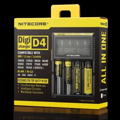 China Nitecore D4 LCD intelligent battery charger for IMR/Li-ion/Ni-MH/Hi-Cd and LiFePO4 rechargeable batteries for sale