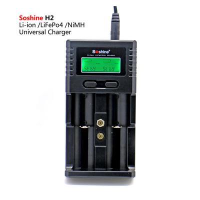 China Soshine H2 LCD Universal Charger for Liion/LiFePO4 26650 18650 9V NiMH C AA AAA 9V battery for sale