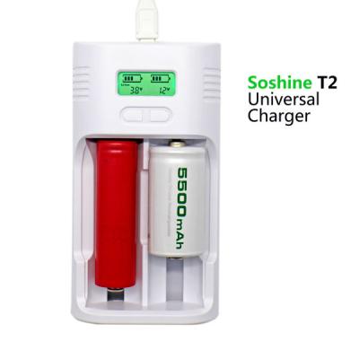 China Soshine T2 LCD charger for Li-ion Ni-MH LiFePO4 26650 18650 14500 16340 C AA AAA batteries for sale