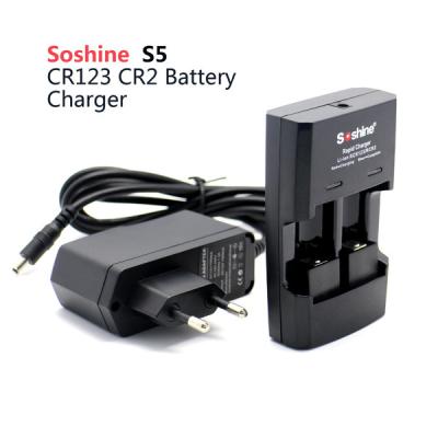 China Soshine S5 Intelligent Quick Battery Charger For 1-2pcs Li-ion RCR123 16340 17335 14250 RCR2 Batteries for sale