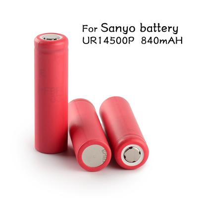 China Genuine Sanyo 14500 vapor ecig mod batteries high capacity 3.7V Sanyo UR14500P 840mAh Sanyo 14500 rechargeable battery for sale