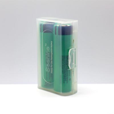 China Clear color 2*18650 battery holder plastic case/18650 battery plastic battery case for 2pcs 18650 batteries for sale