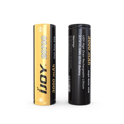 China IJOY 20700 High Drain Battery for eCig 20700 3000mAh 40A high rate 3.7V rechargeable battery wholesale for sale