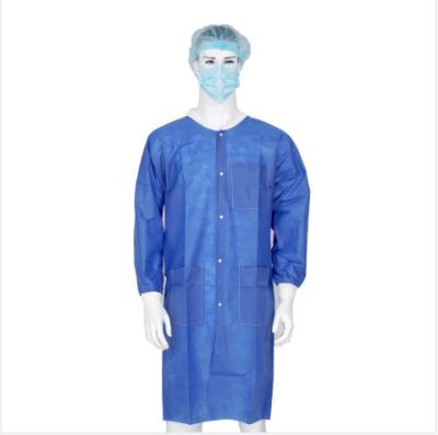 China Lint Free Disposable Lab Coat , Surgical Non Woven Gown Water Resistant for sale