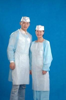 China Embossed White Plastic Aprons Medical 0.02MM Thickness For Hospital for sale