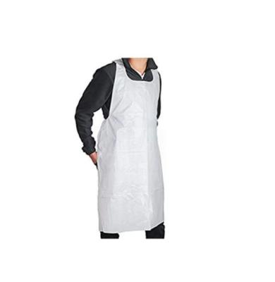 China 90X133cm Medical PE Disposable Apron White Dirt Proof With Sleeves for sale