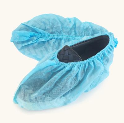 China Dust Proof Disposable Shoe Cover Non Woven Anti Skid Blue Color for sale