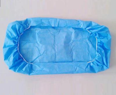 China Eco Friendly Blue Disposable Fitted Bed Sheets With 2 Elastics for sale
