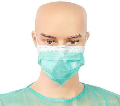 China Chirurgisch Beschikbaar Beschermend Gezichtsmasker 3 Vouw met Verklaarde Banden ISO14385 Te koop