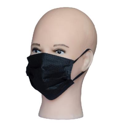 中国 Non Woven Disposable Face Mask 3 Ply 25gr Black Color With Ear Loops 販売のため