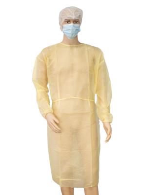 China Non Woven Disposable Protective Gowns Breathable With Elastic Cuffs for sale