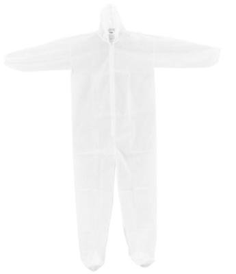 China Polypropylene Disposable Protective Coverall With Hood Boots Elastic Wrists Ankles for sale