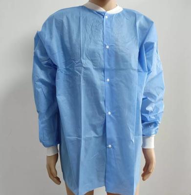 China SMS Disposable Lab Gown , Disposable Visitor Coat ISO 13485 Certified for sale