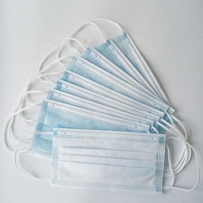 China 3 Falten-chirurgische schützende Gesichtsmaske-Antiwegwerftröpfchen mit Earloop zu verkaufen