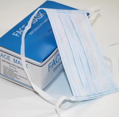 China Anti Dust Anti Droplets Disposable Surgical Mask , 3 Ply Face Mask With Ties for sale