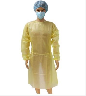 China Liquid Resistant Protective Disposable Gowns Surgical Yellow Color for sale