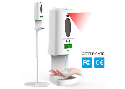 China Automatic Temperature Scanner Alcohol Spary Touchless Hand Sanitizer Dispenser Thermometer White Color for sale