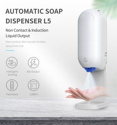 China ABS FCC 1100ml Contactless Automatic Liquid Hand Sanitizer Wall Mounted for sale