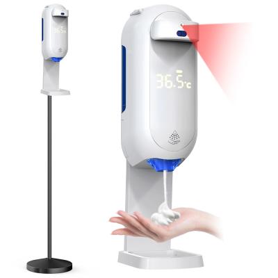 China Intelligent 1.1L Automatic Soap Dispensers With Forehead Thermometer for sale