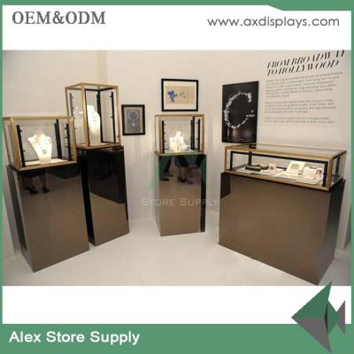 China Jewelry store design glass display jewelry with LED jewelry shop showcase for sale for sale