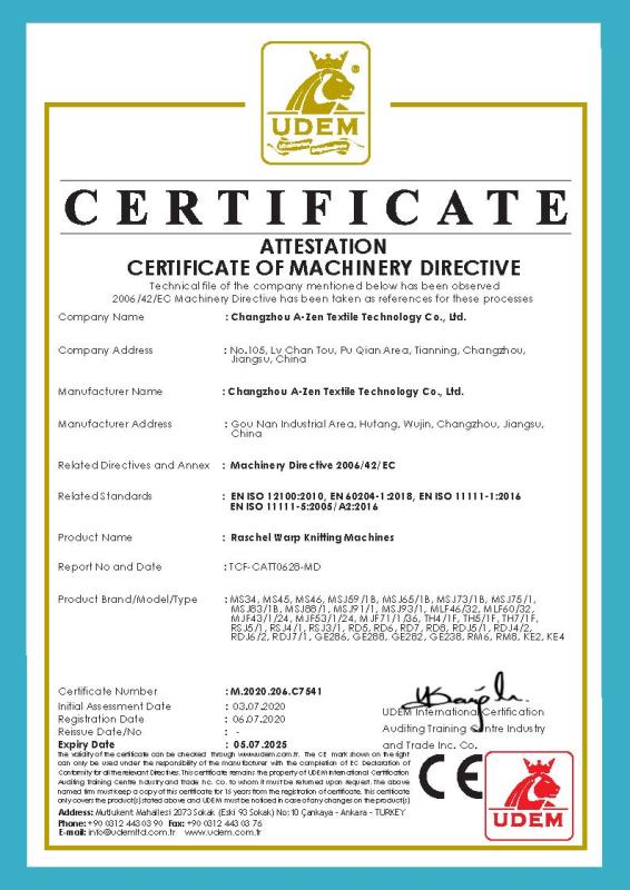 CE - Changzhou A-Zen Textile Technology Co., Ltd.