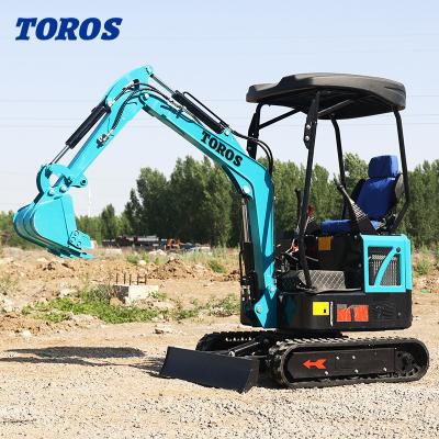 China 19KW Toros Mini Excavator Hydraulic 1.5 Ton Mini Digger Home Use for sale