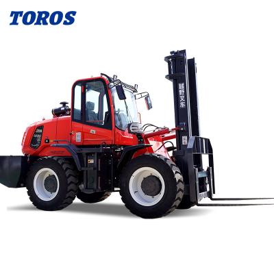 China Diesel Powered Off Road Forklift 5000Lbs Outdoor Forklift Power Saving for sale