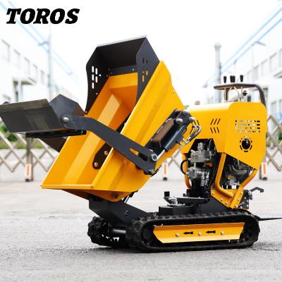 China Rubber Track Gasoline Mini Dumper 500kg Strong Climbing Ability for sale