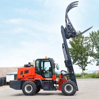 China Enclosed Diesel 4wd Rough Terrain Forklift Heavy Duty Power Source for sale