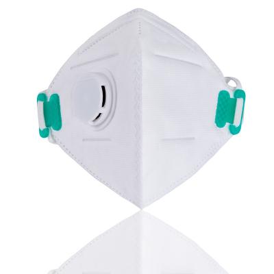 China Exhalation Valve Folding FFP2 Mask Fluid Resistant Breathable For Public Places for sale
