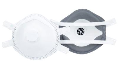 China Máscara descartável branca do respirador, máscara de poeira de FFP2V para o campo industrial à venda