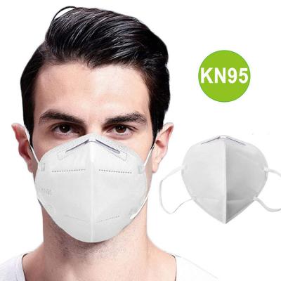 China Nonwoven KN95 Folding Half Face Mask Vertical Fold Flat With Elastic Earloop for sale