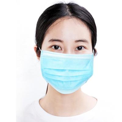 China Breathable Disposable Blue Earloop Face Mask 3 Layer Filtration Reduce Infections for sale
