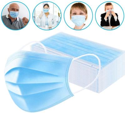 China Customized Disposable Dust Mouth Mask , 3 Layer Non Woven Mask For Adults for sale