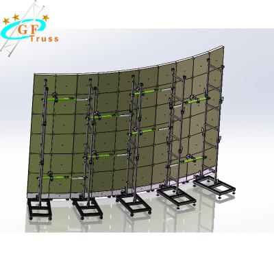 China Hanging Curved LED Screen 0.8M 0.5M Aluminum Alloy Truss for sale