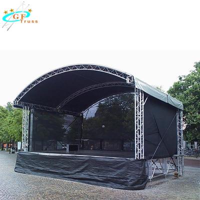 China Heavy Duty 520*760mm Lighting Aluminum Roof Truss System Curved for sale