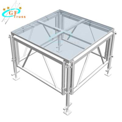 China TUV Transparent Tempered Glass Stage Max Load 750kg/Sqm for sale