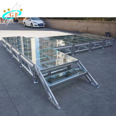 中国 アクリルのプレキシガラスの段階のプラットホーム2mの調節可能な高さ 販売のため