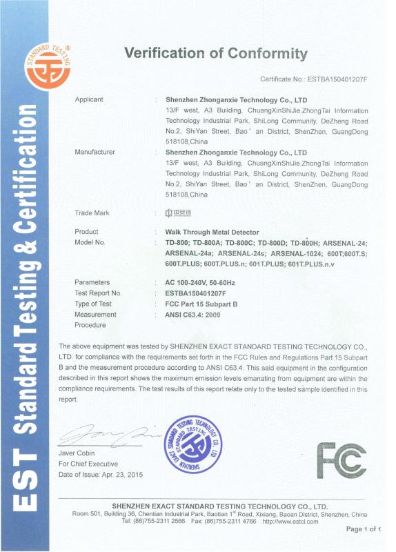 FCC - Heyuan Zhonganxie Technology Co., Ltd