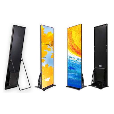 China P2.5 Digital Display Indoor LED Mirror Floor Standing Advertising LED Poster Display Screen en venta