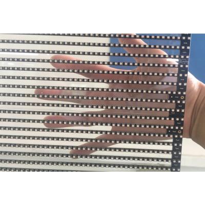 China See Thru Transparent Led Display Board Mirror Large Building Curtain for sale