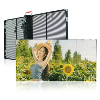 China Self Adhesive Transparent Led Display Film SMD2121 3.91x7.81mm 3D Stage for sale