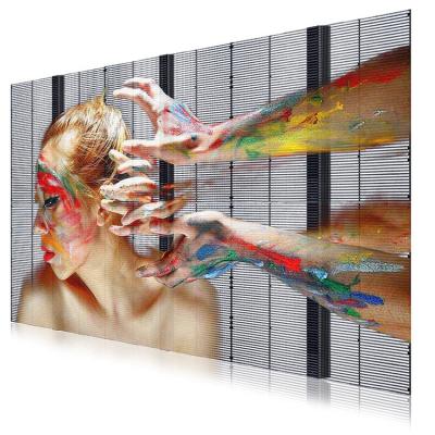 China Outdoor Transparent Led Display Screen For Shopping Mall Storefront Curtain for sale