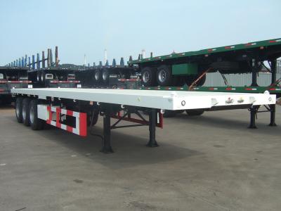 China 35T 50T Heavy Duty 40 Foot 3 Drum Axle FlatBed Semi Container Truck Trailer for sale